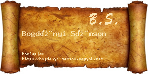 Bogdányi Sámson névjegykártya
